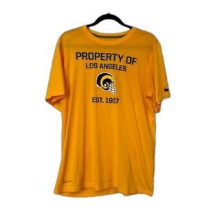 L.A. Rams Nike Dri-Fit Gold Short Sleeve Tee Shirt Size L Football Athleisure